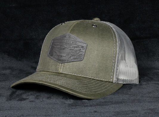 CFB Trucker Hat, Olive/Gray with Leather Underwood Patch