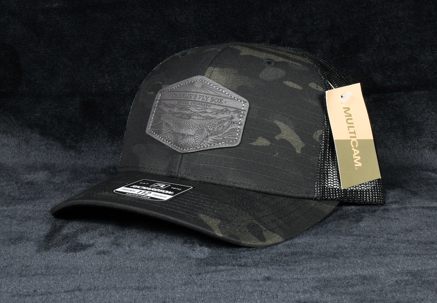 CFB Trucker Hat, Olive/Black Camo with Underwood Leather Patch
